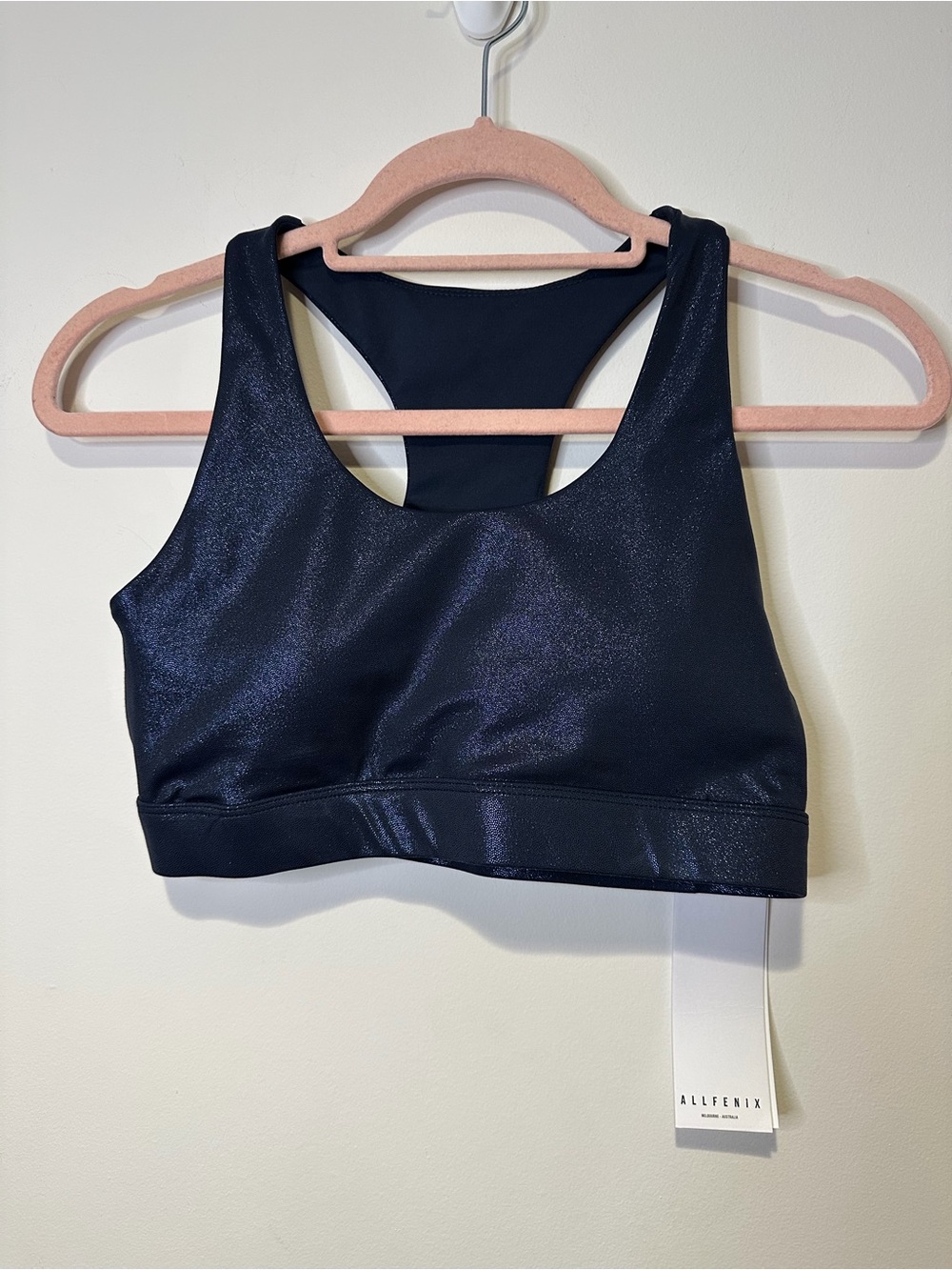 NWT all remix x anthropologie liquid navy sports bra size medium